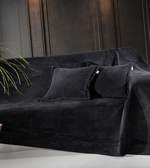 Guy Laroche Rubicon Four-Seater Sofa Throw P170xW350cm Black