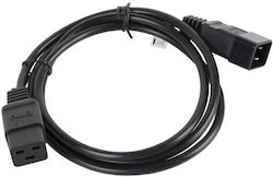 Lanberg IEC C19 - IEC C20 Cable 1.8m Μαύρο (CA-C19E-10CC-0018-BK)