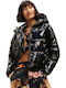 Kirkenes Women's Short Puffer Jacket for Winter with Hood Black