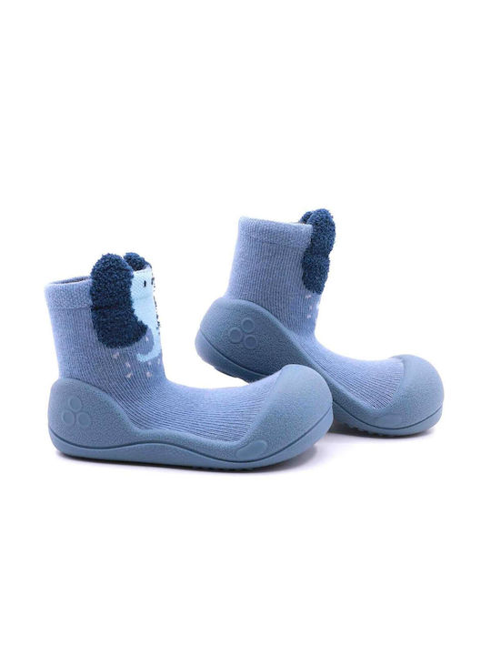 Attipas Kinderstrümpfe Hausschuh-Socken Kniehohe Hellblau