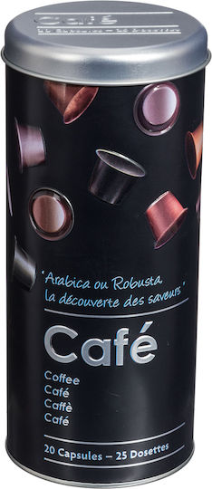 5Five Coffee Jar with Lid Metallic Black 7.8x7.8x17.8cm 1 Piece