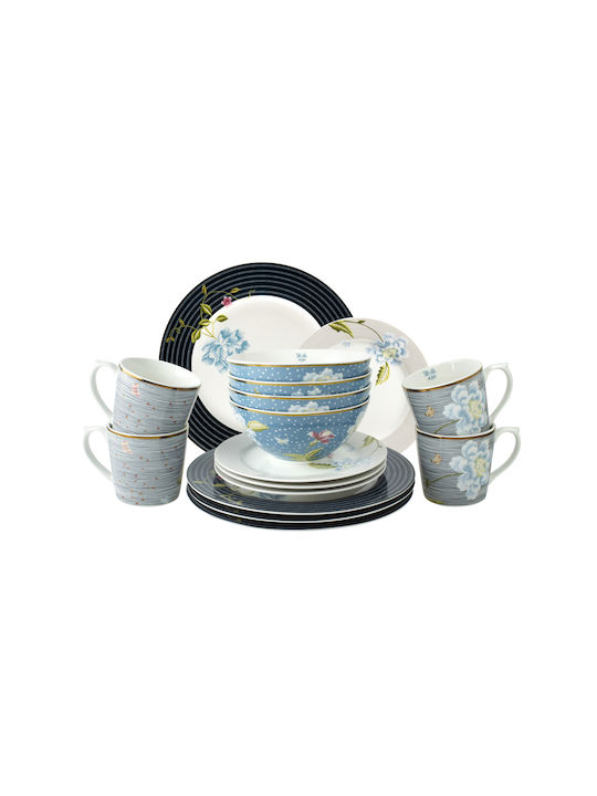 Laura Ashley Heritage Multicolour Porcelain Dinnerware Set 16pcs