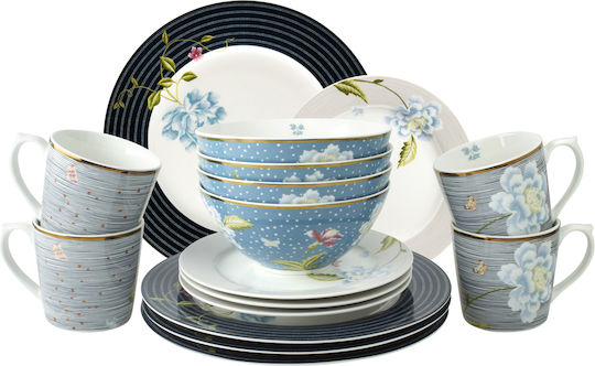 Laura Ashley Heritage Multicolour Porcelain Dinnerware Set 16pcs