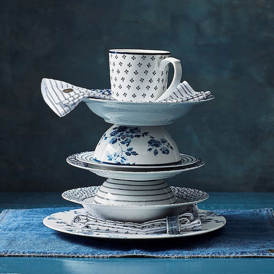 Laura Ashley Blueprint Albastru Porțelan Set de Vase 16buc