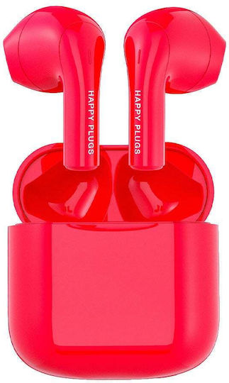 Happy Plugs Joy In ear Bluetooth хендсфри Слушалки с Устойчивост на Пот и Кутийка за Зареждане Червен