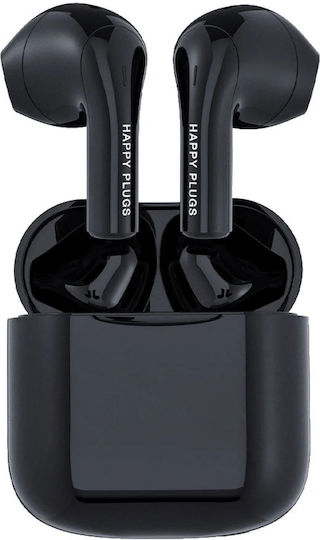 Happy Plugs Joy In ear Bluetooth хендсфри Слушалки с Устойчивост на Пот и Кутийка за Зареждане Черен