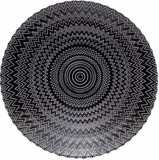 HFA Kaleidoscope Διακοσμητική Πιατέλα Στρογγυλή Γυάλινη Μαύρη 30x30εκ.