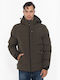 Double Men's Winter Puffer Jacket Khaki