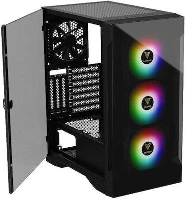 Gamdias Talos E2 Elite Jocuri Middle Tower Cutie de calculator cu iluminare RGB Negru