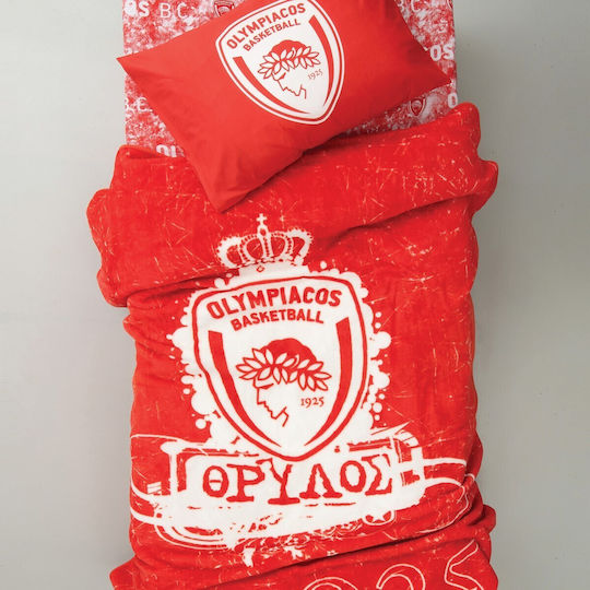 Palamaiki Velvet Blanket Olympiacos Red 155x215cm