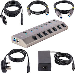 StarTech USB 3.2 Hub 8 Porturi cu conexiune USB-A Gri