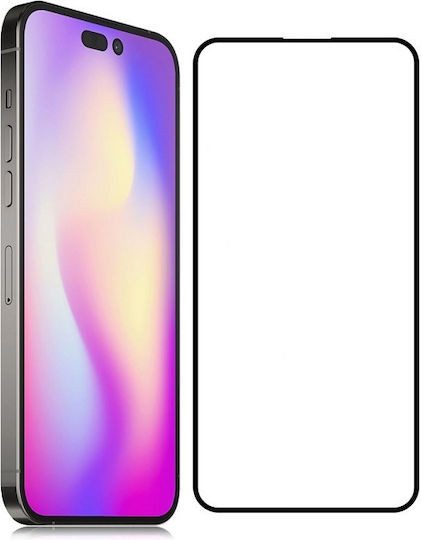 9H Vollkleber Vollflächig gehärtetes Glas Schwarz (iPhone 14 Pro)