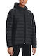 Women's Short Puffer Jacket for Winter with Hood Black