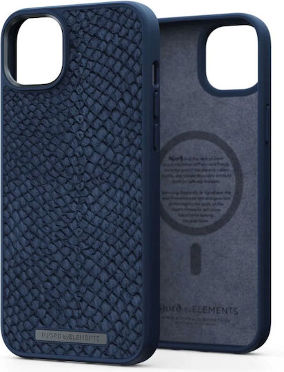 Njord Salmon Leather Back Cover Δερμάτινο 2mm Μπλε (iPhone 14 Plus)