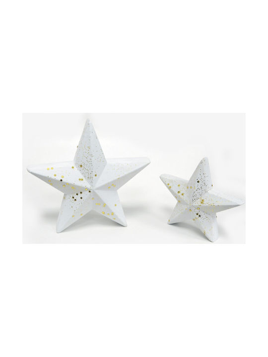 Fabric Christmas Decorative Pendant Star 17cm White