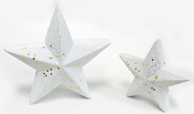 Fabric Christmas Decorative Pendant Star 17cm White