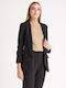 Basic jacket with ruffles on the sleeves Black