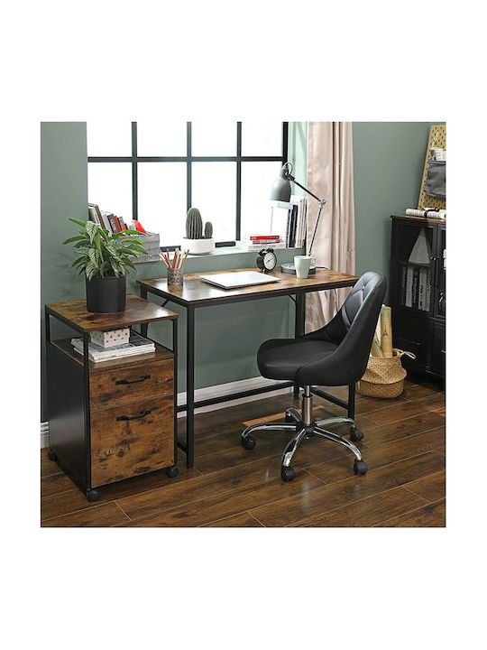 Schreibtisch Holz Rustic Brown / Black mit Metallbeinen 100x50x75cm