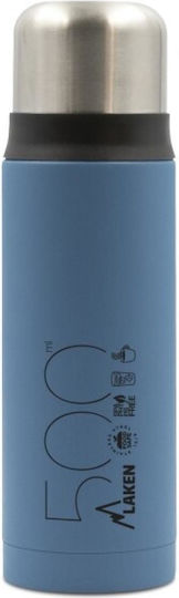 Laken Beverages Recyclable Bottle Thermos Stainless Steel BPA Free 500ml Blue with Cap-Cup