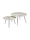 Round Metal Zigon Tables Λευκό L46xW46xH45cm