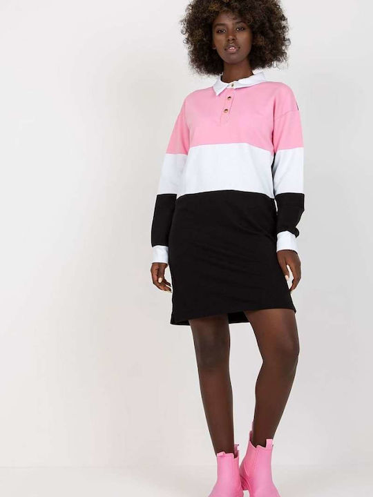 Rue Paris Mini All Day Φόρεμα Βαμβακερό Black/Pink