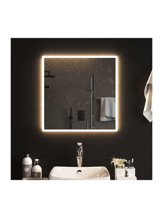 vidaXL Square Bathroom Mirror Led Touch 60x60cm Transparent