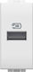 Bticino Walled Power Socket with 1 USB Type A Port White