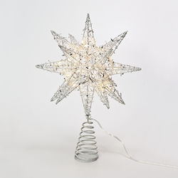 Sternspitze Beleuchteter Metallischer Goldener Weihnachtsbaumschmuck 20x28cm Sternspitze Beleuchteter Metallischer Goldener Weihnachtsbaumschmuck 20x28cm
