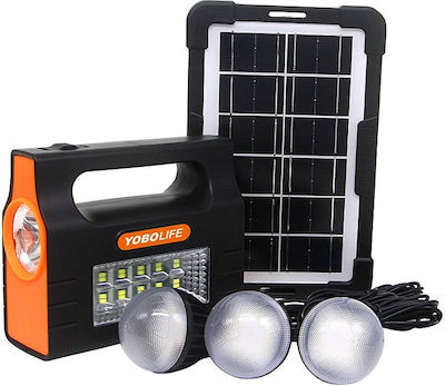 LM-3605 - 291813 Lampă facială Lumini LED Solar pentru Camping Rezistent la apă cu Radio & Powerbank 4W