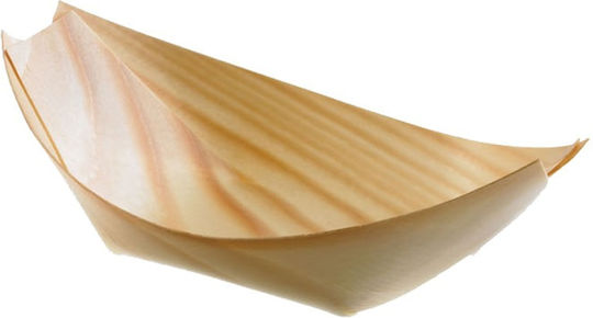 Leone Πιατέλα μιας Χρήσης Ξύλινo Καραβάκι 17.5x8.5cm (100τμχ)