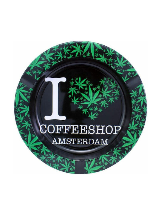Metallic Cigarette Ashtray I Love Coffeeshop Amsterdam I Love Coffeeshop Amsterdam