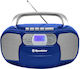 Roadstar Portable Radio-CD Player 0033291 Equipped with CD / MP3 / USB / Cassette / Radio Blue