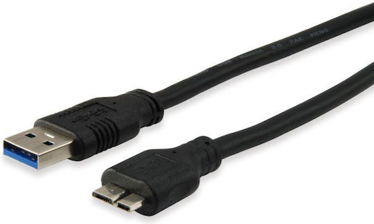 Equip Regular USB 3.0 to micro USB Cable Μαύρο 1.8m (128397)