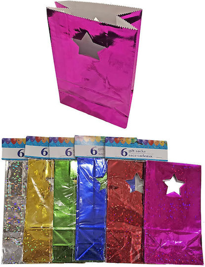 XMASfest Paper Christmas Gift Pouch Bag Gift Bag 12.5x7x23cm 6 Pieces (Miscellaneous Colours)