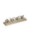 Christmas Wood Beige Candlestick 37x10cm