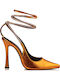 Pointed Toe Heels with Stiletto Heel Orange