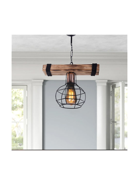 Megapap Marit Pendant Light Brown with Rope for Socket E27 60cm