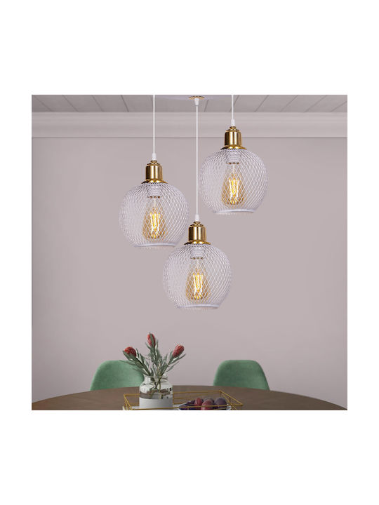 Megapap Amos Κρεμαστό Φωτιστικό Λευκό με Ντουί E27 30x30x65εκ.