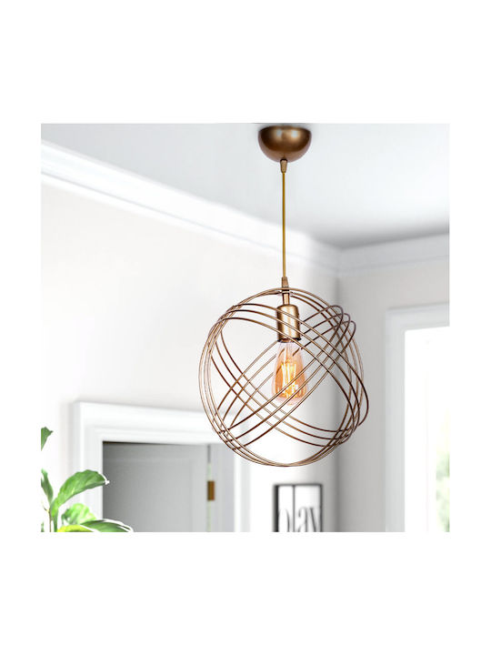 Megapap Phillipe Κρεμαστό Φωτιστικό Χρυσό με Ντουί E27 35x35x70εκ.