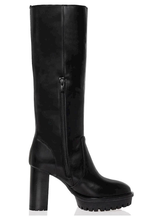 Sante Leather Women's Boots with High Heel Black