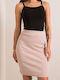 Rue Paris Pencil High Waist Midi Skirt in Beige color