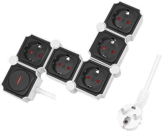 LogiLink Steckdosenleiste 5 Positionen mit Schalter und Kabel 1.5m