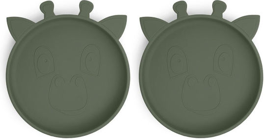 Nuuroo Baby Food Plate made of Silicone Green 2pcs