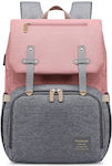 Diaper Bag Grey- Pink 26x22x43cm.