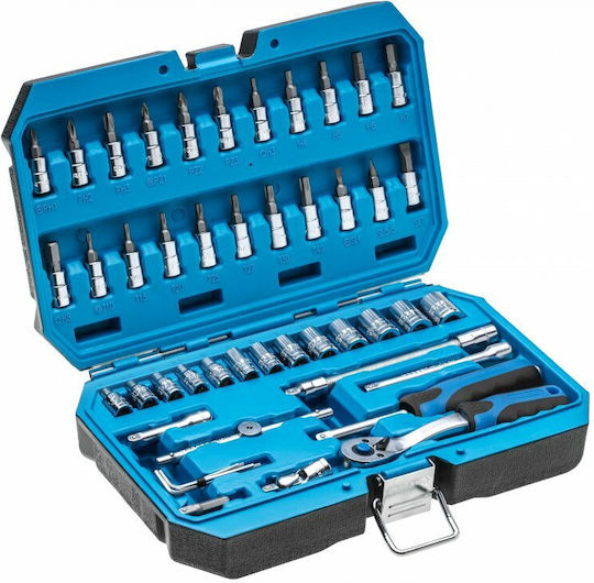 Högert Technik Set de chei tubulare și clichet 1\4" 46buc