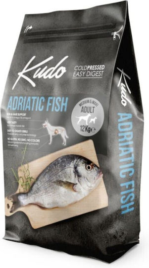 Kudo Adriatic Fish Medium & Maxi 12kg Dry Food Diet for Adult Medium & Large Breed Dogs with Fish