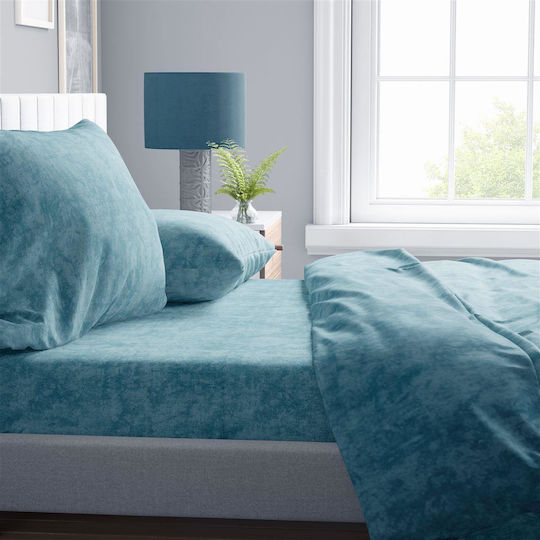 Dimcol Bettwäsche-Set Einzel 160x240cm. Shadow 20 Turquoise 3Stück