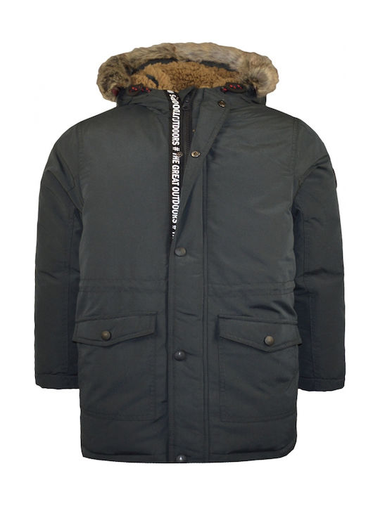 Kids' Parka Long with Hood Black