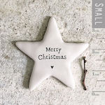 Synchronia Βότσαλο Merry Christmas Porcelain Christmas Decorative Star 3.6x3.6εκ. White SN-EI6864