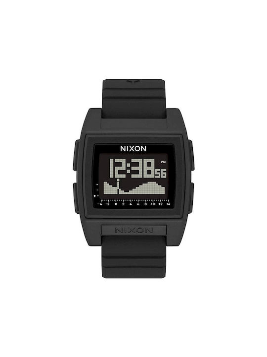 Nixon Base Tide Pro Digital Uhr Chronograph Batterie mit Schwarz Kautschukarmband